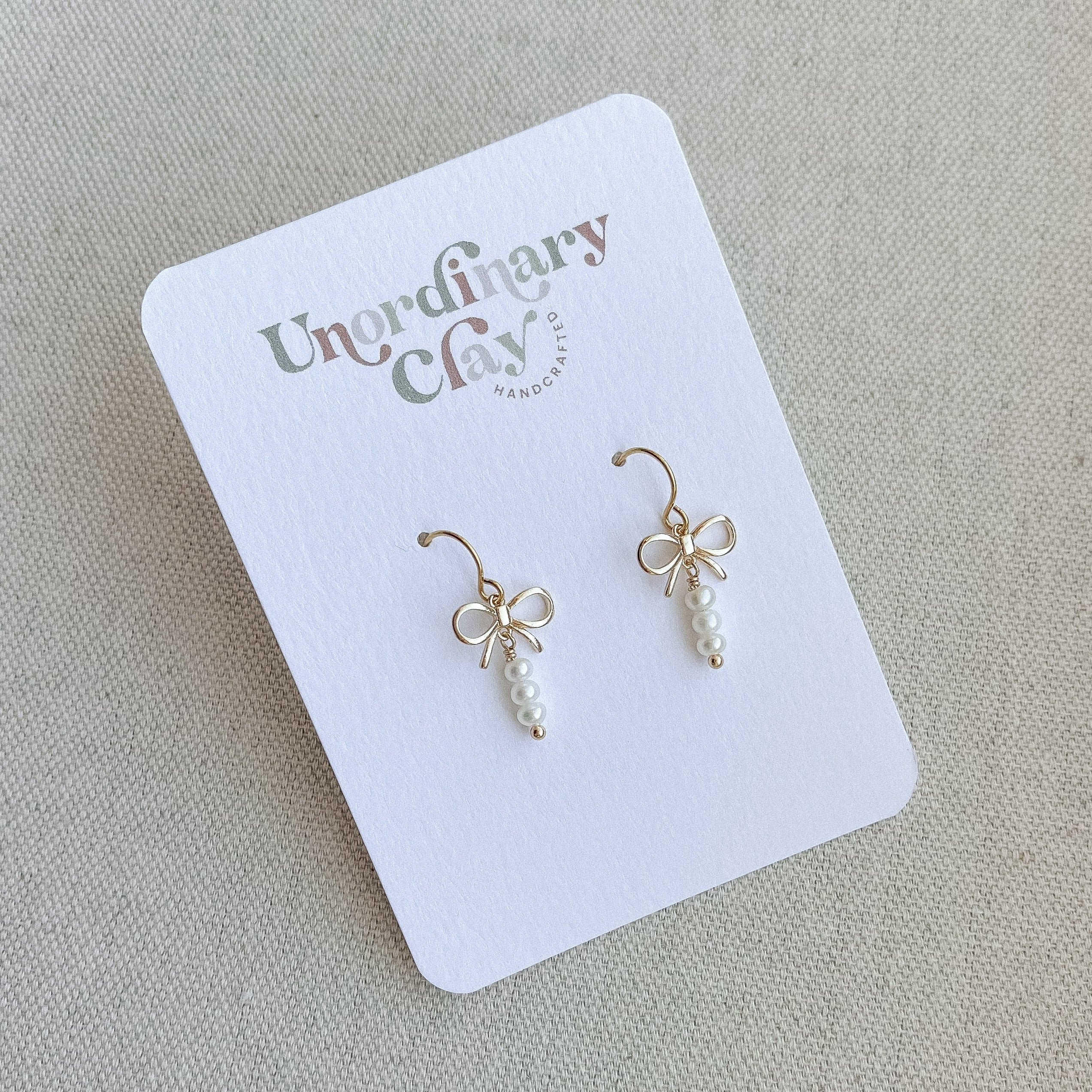 Mini Pearl Bow Earrings