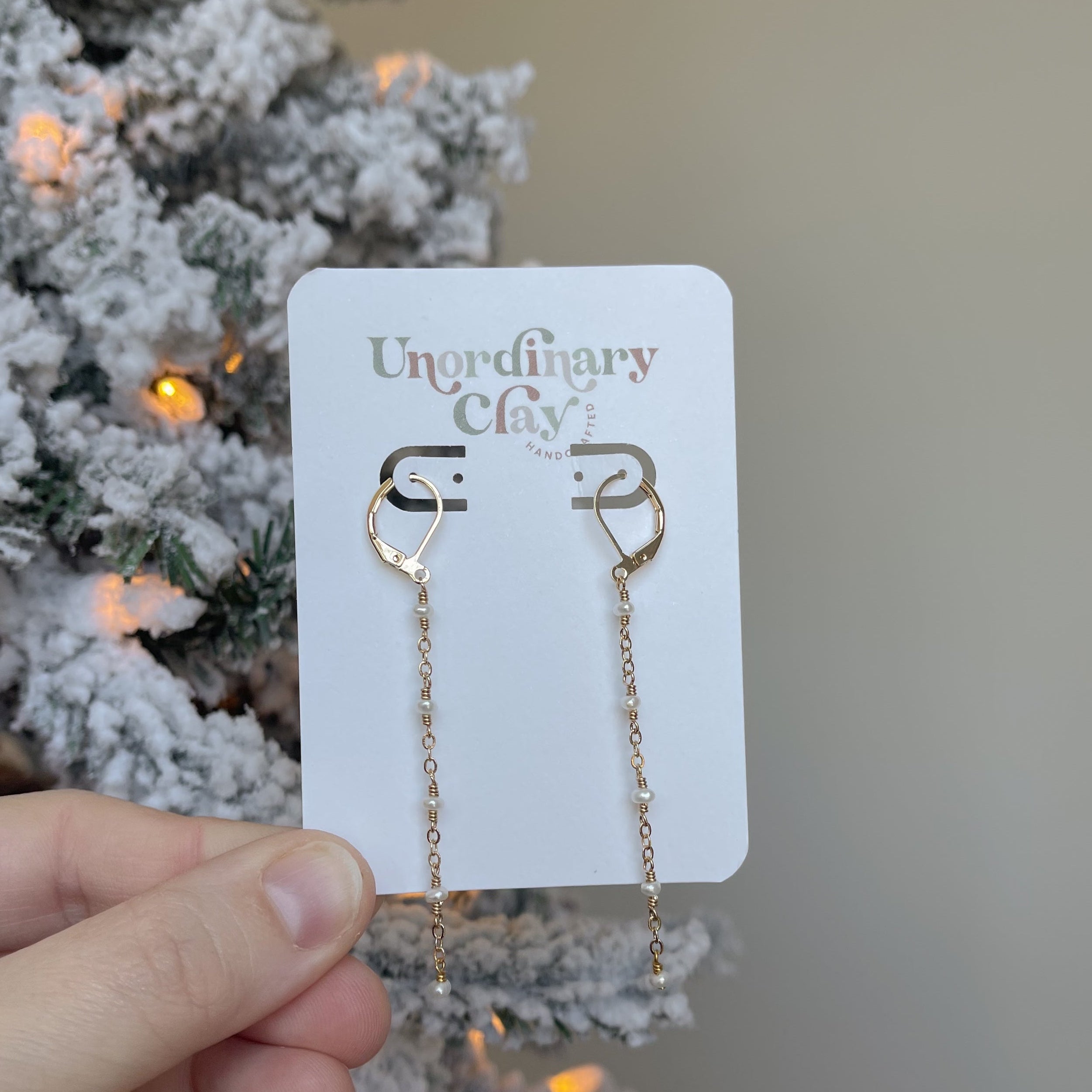 Dainty Chain Leverback Earrings