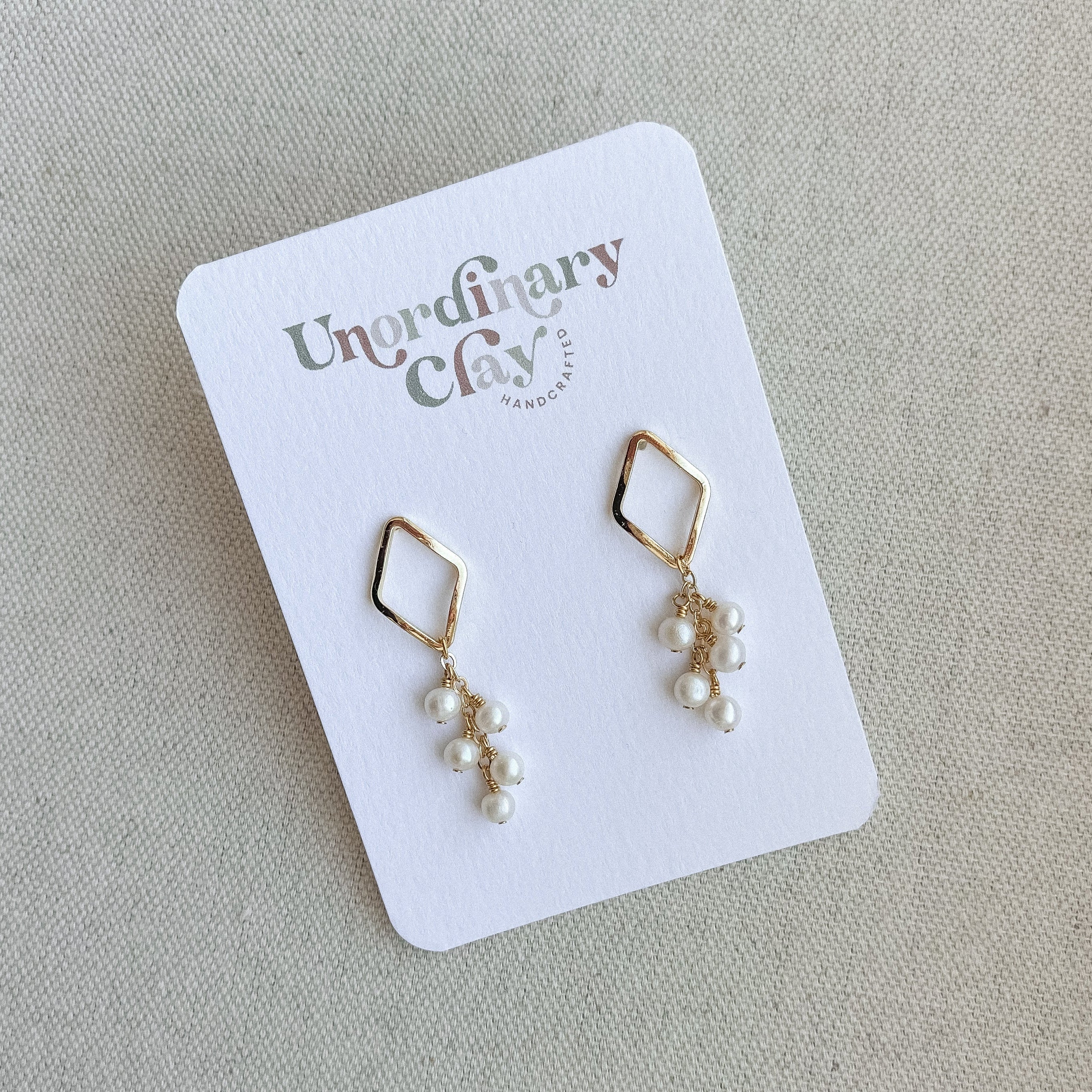 Pearl Diamond Cluster Earrings