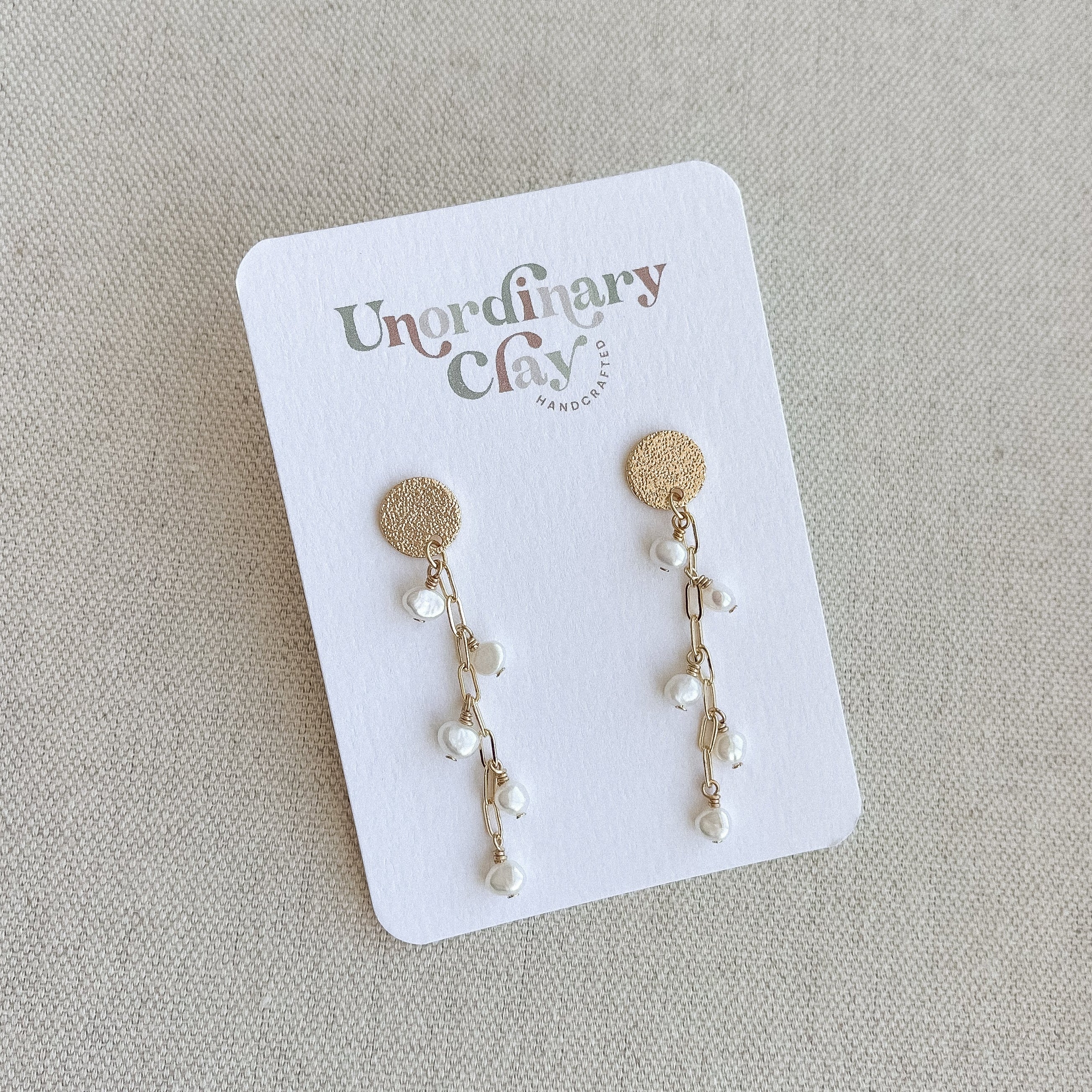 Gold Chain Pearl Dangles