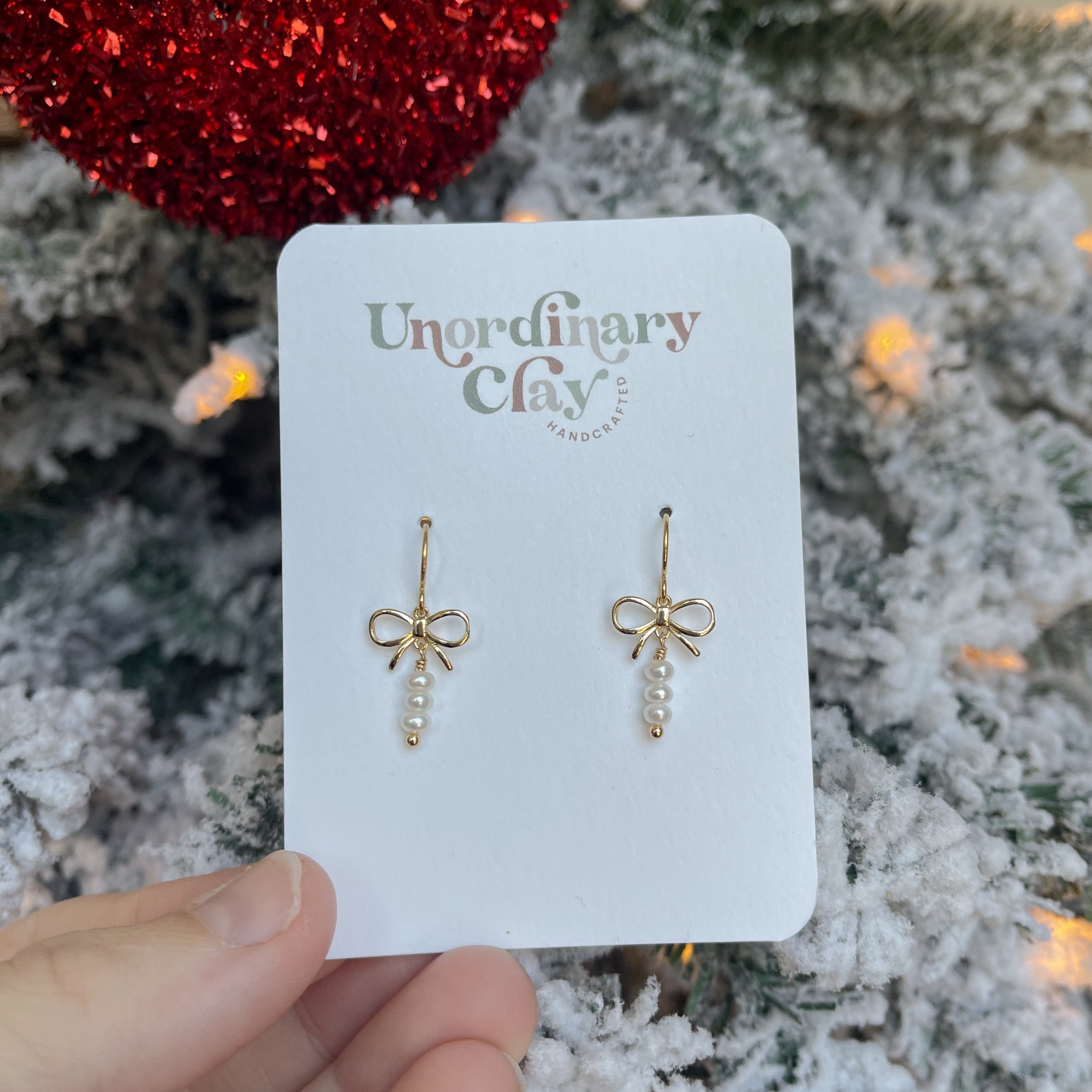 Mini Pearl Bow Earrings