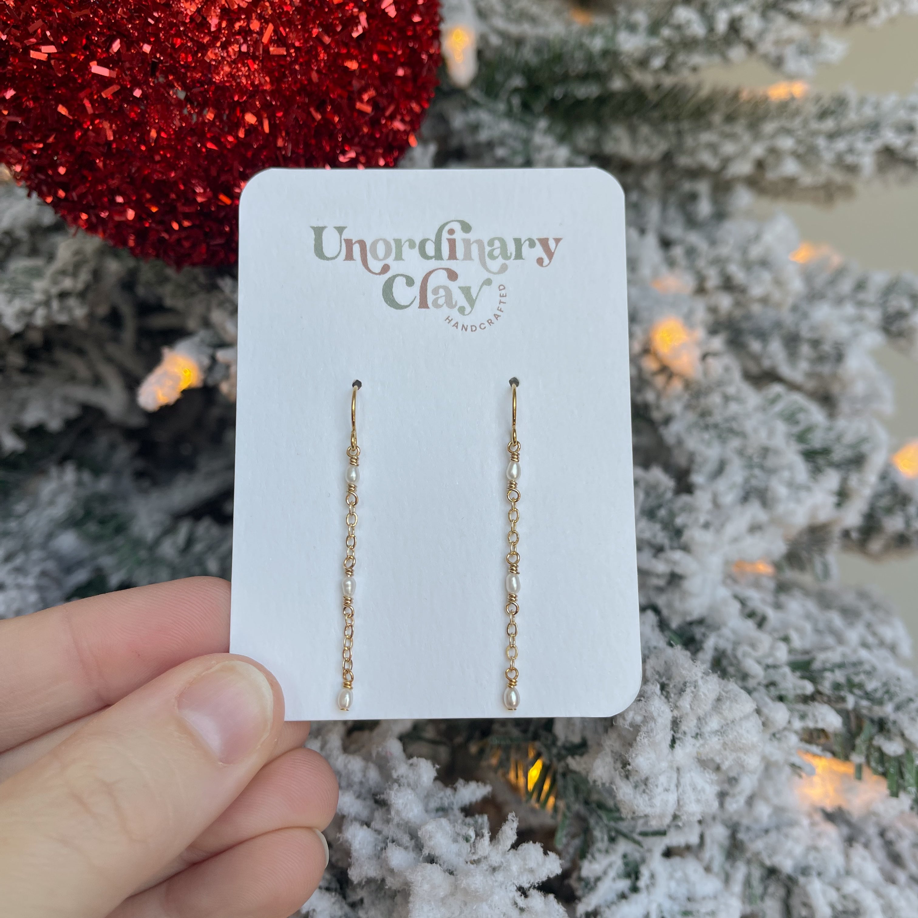 Dainty Pearl Chain Earring