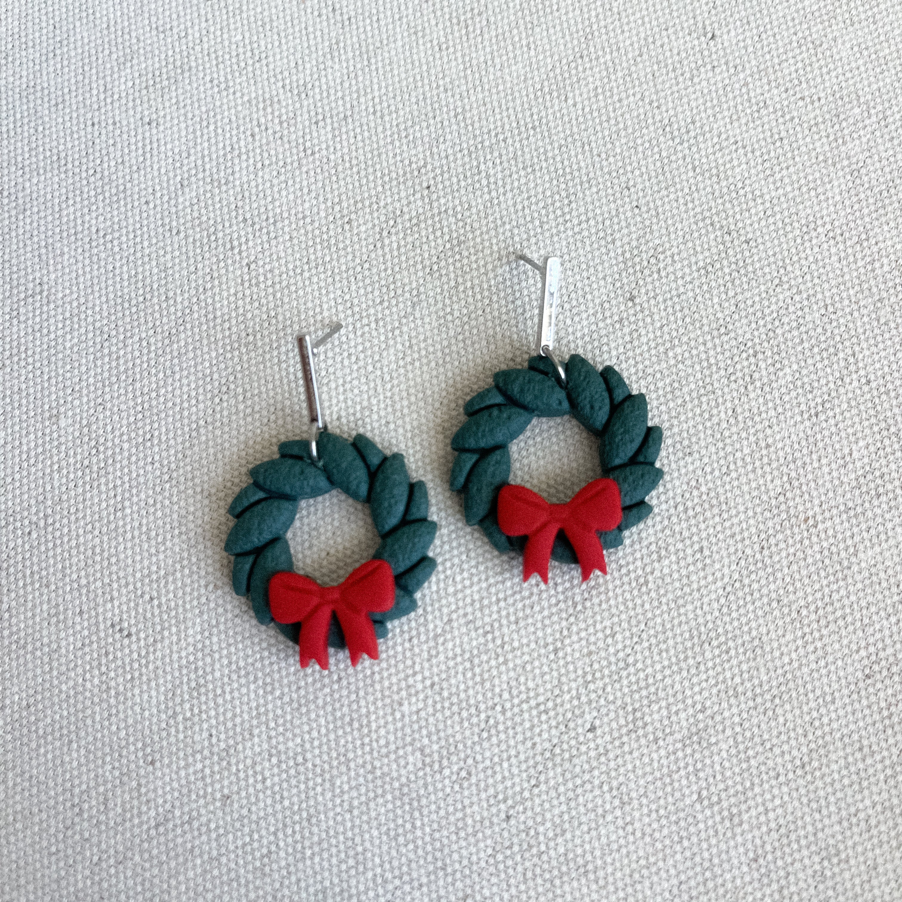 Classic Holiday Wreath Earrings