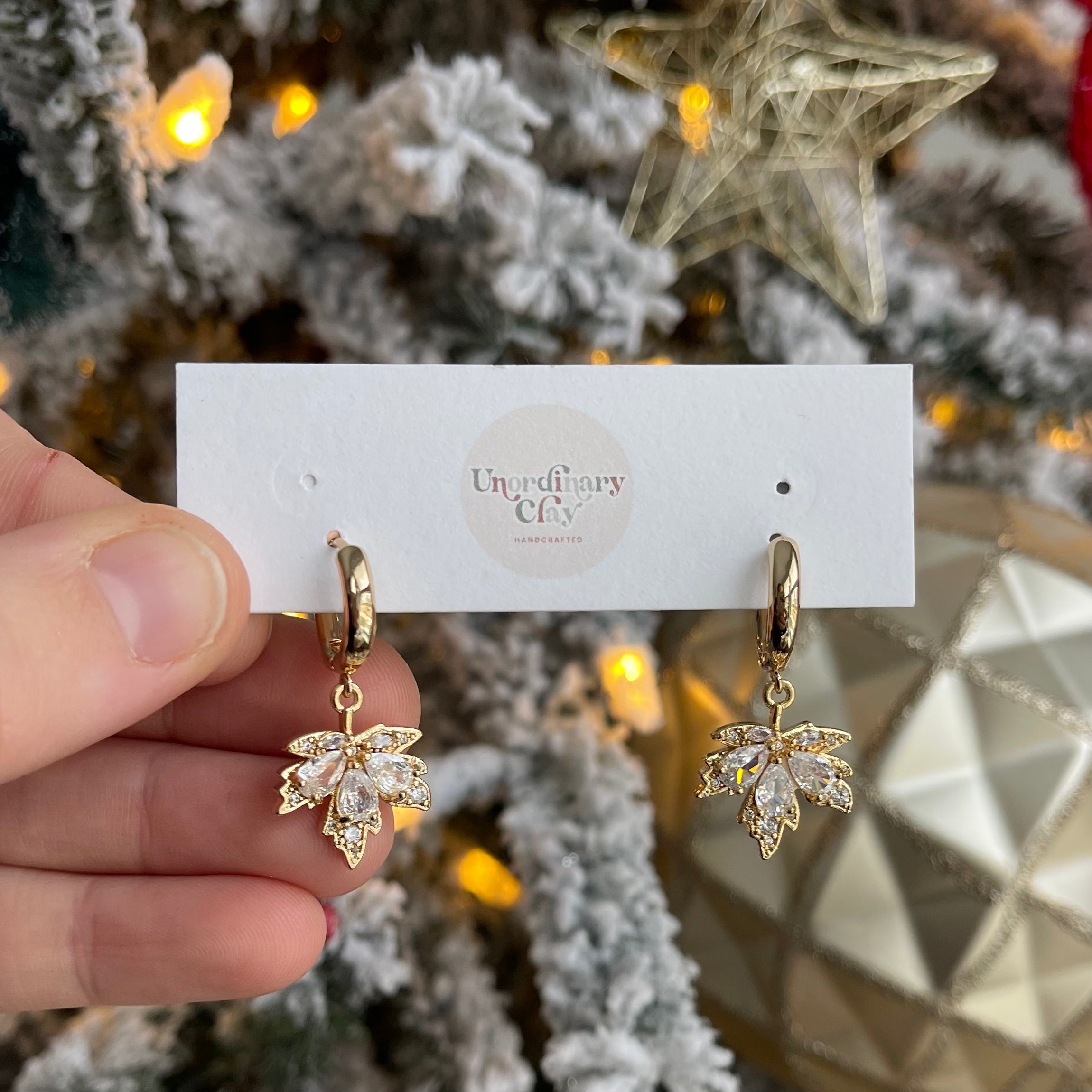 Maple Leaf Hoop Earrings