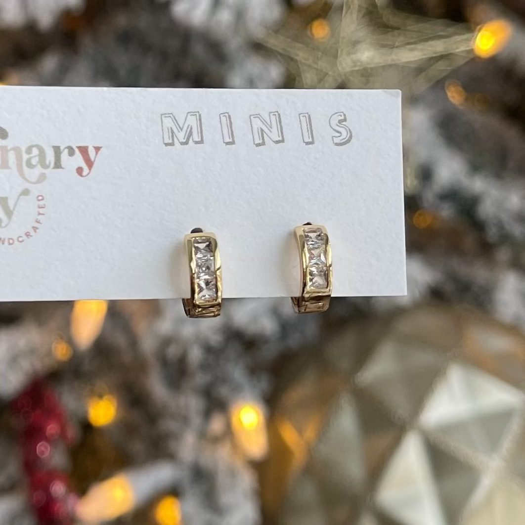 Tiny Gold CZ Huggies
