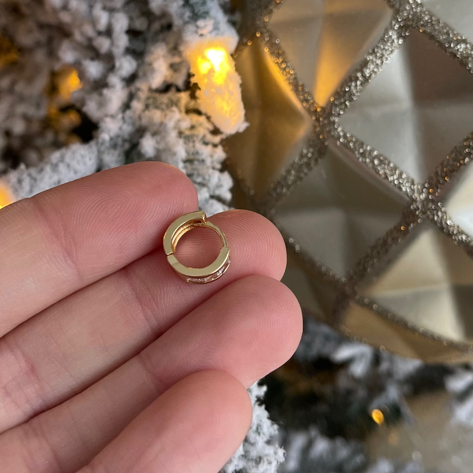 Tiny Gold CZ Huggies