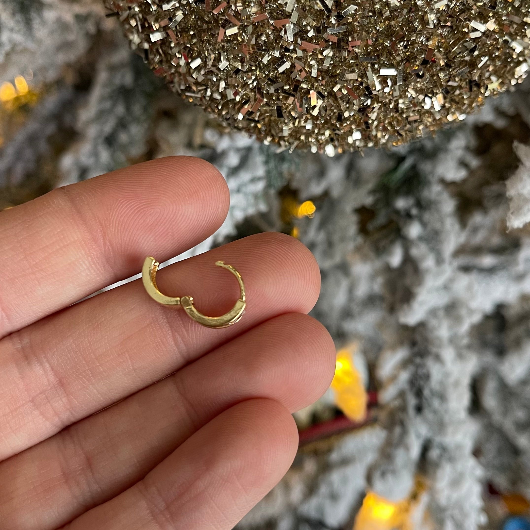 Tiny Gold CZ Huggies