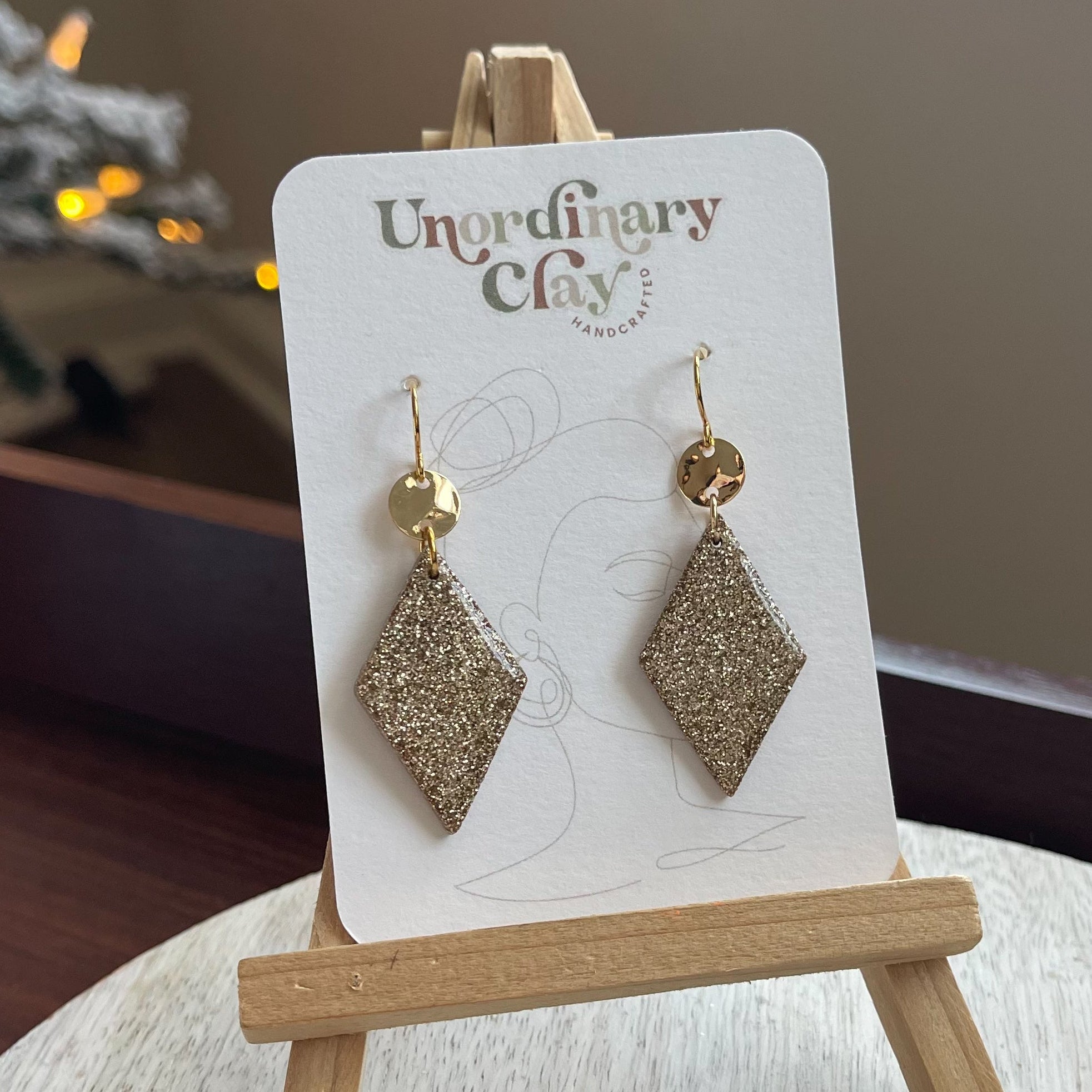 NYE Gold Sparkly Earrings