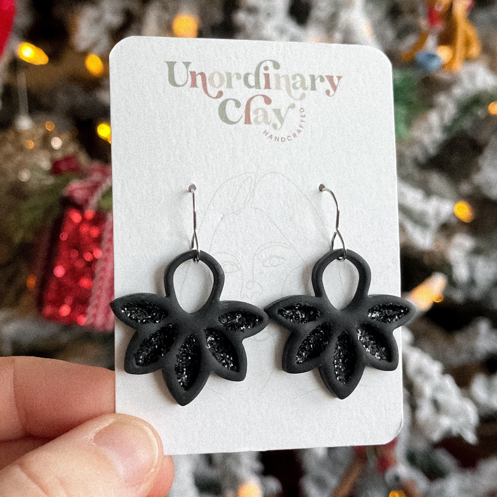 Black Sparkly Earrings