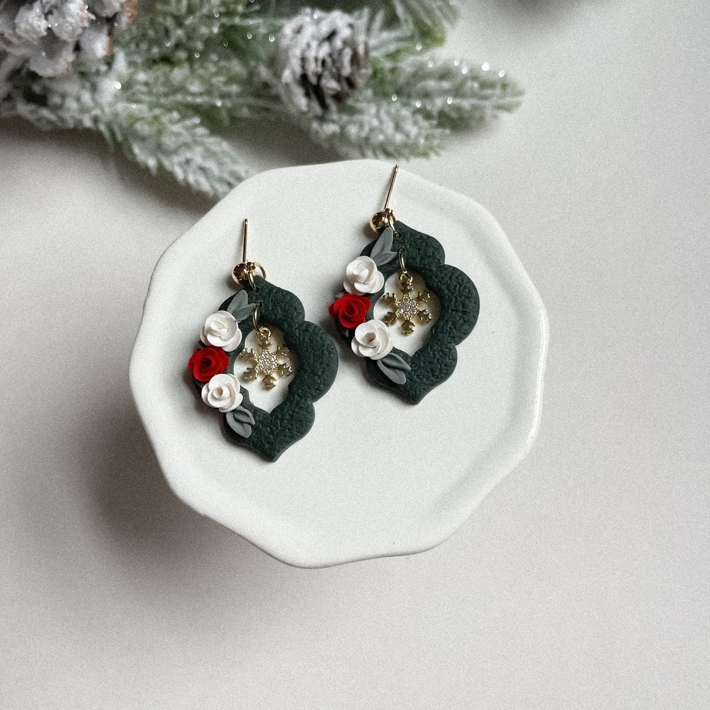 Christmas Floral Earrings