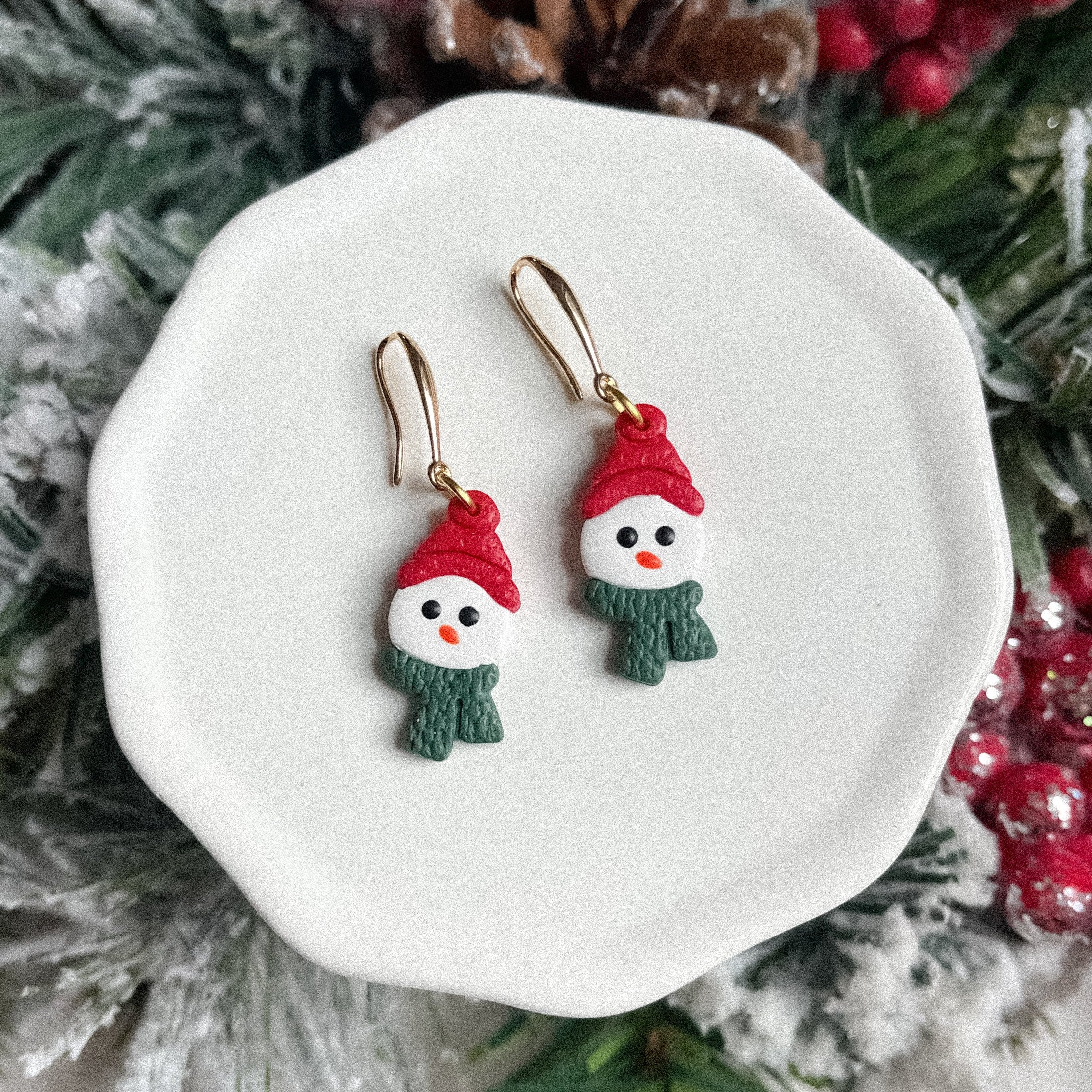 Cozy Snowman Earrings