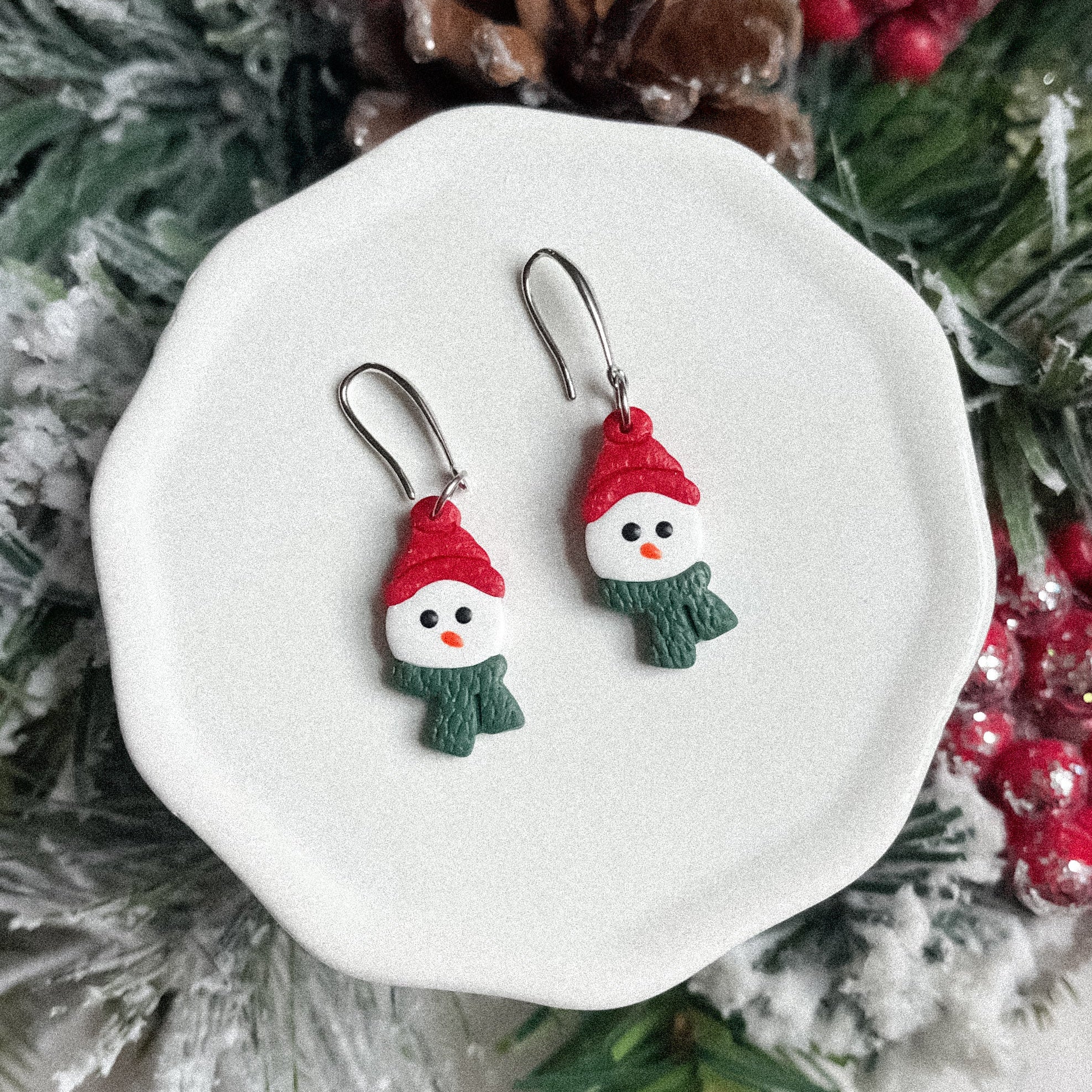Cozy Snowman Earrings