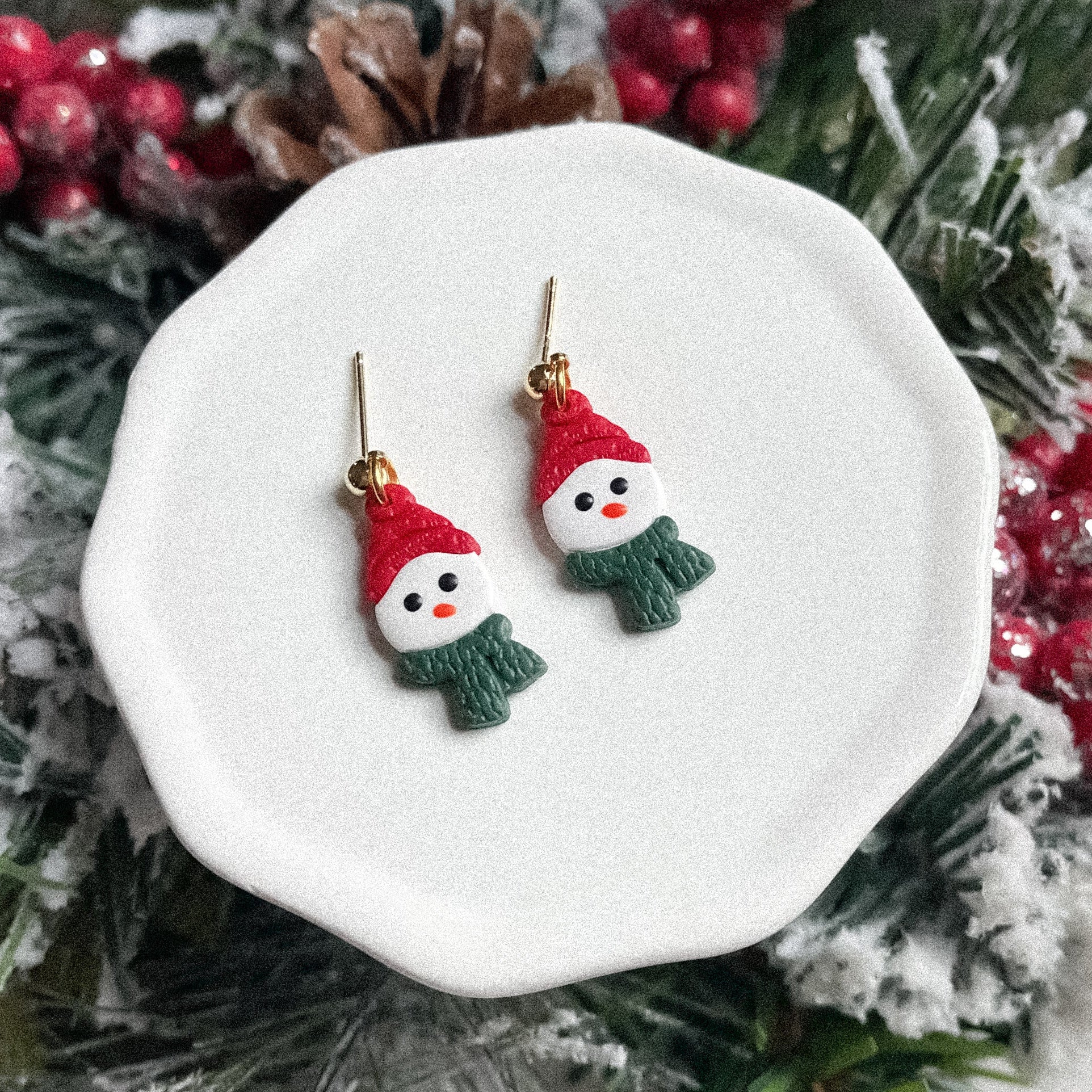 Cozy Snowman Earrings