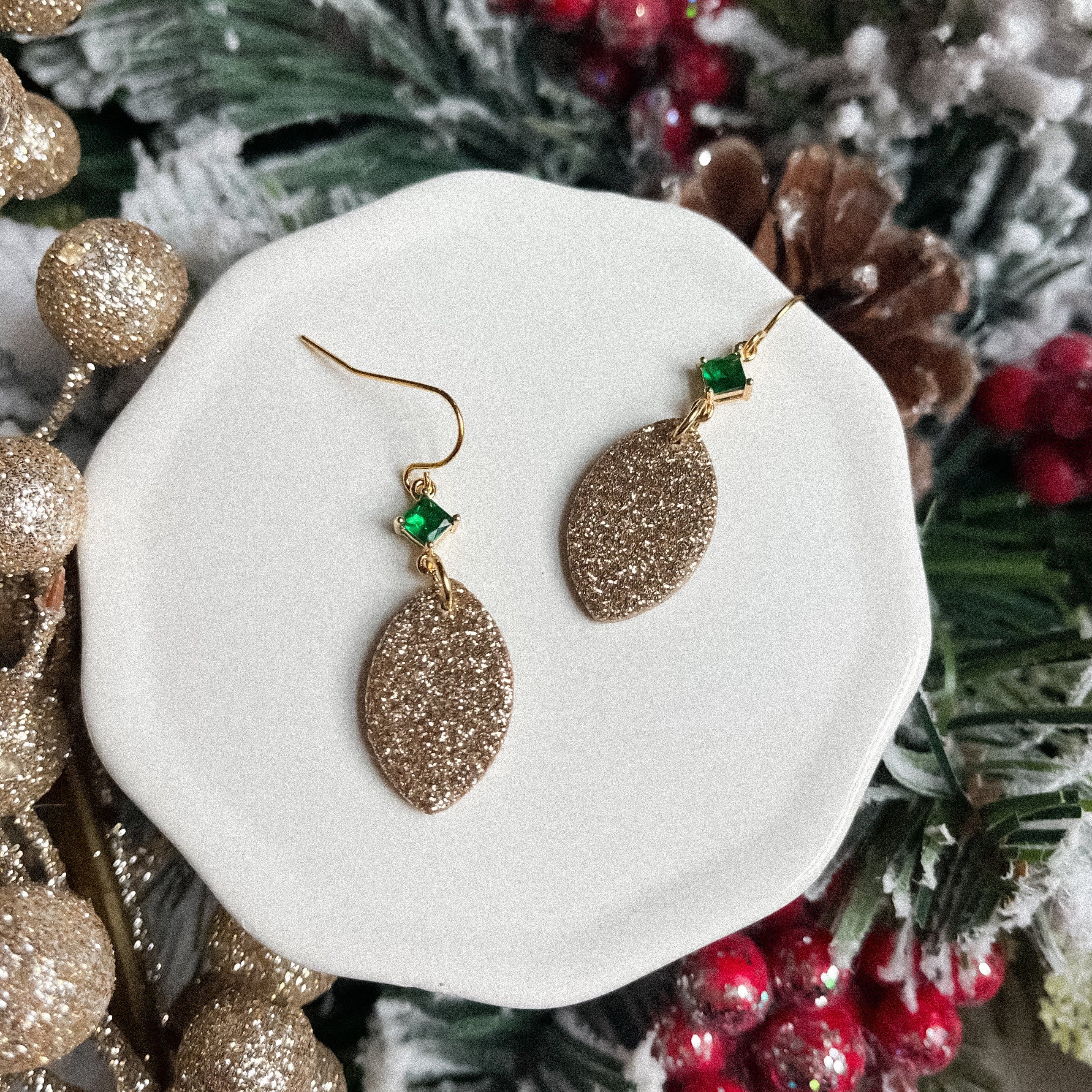 Sparkly Holiday Drop Earrings