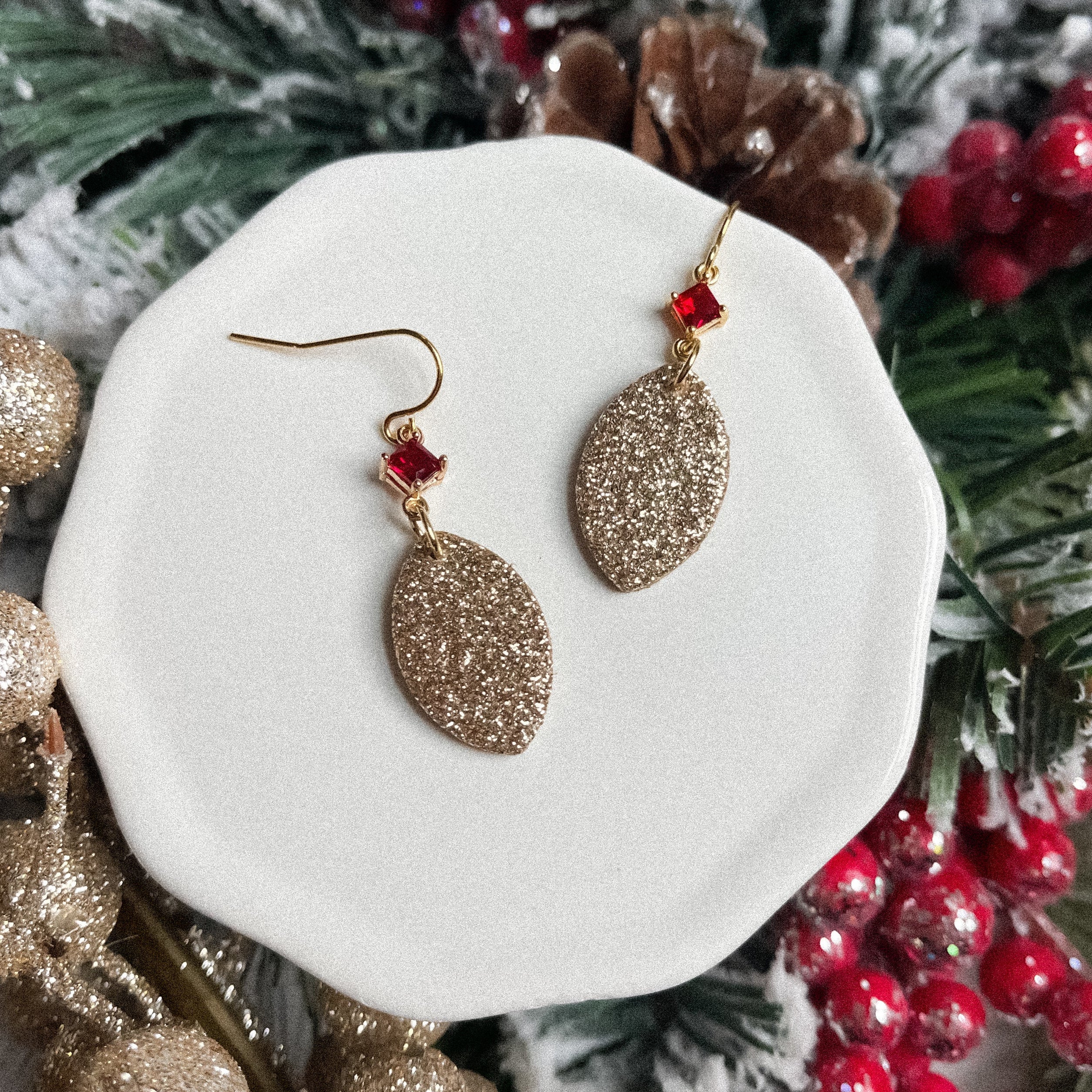 Sparkly Holiday Drop Earrings