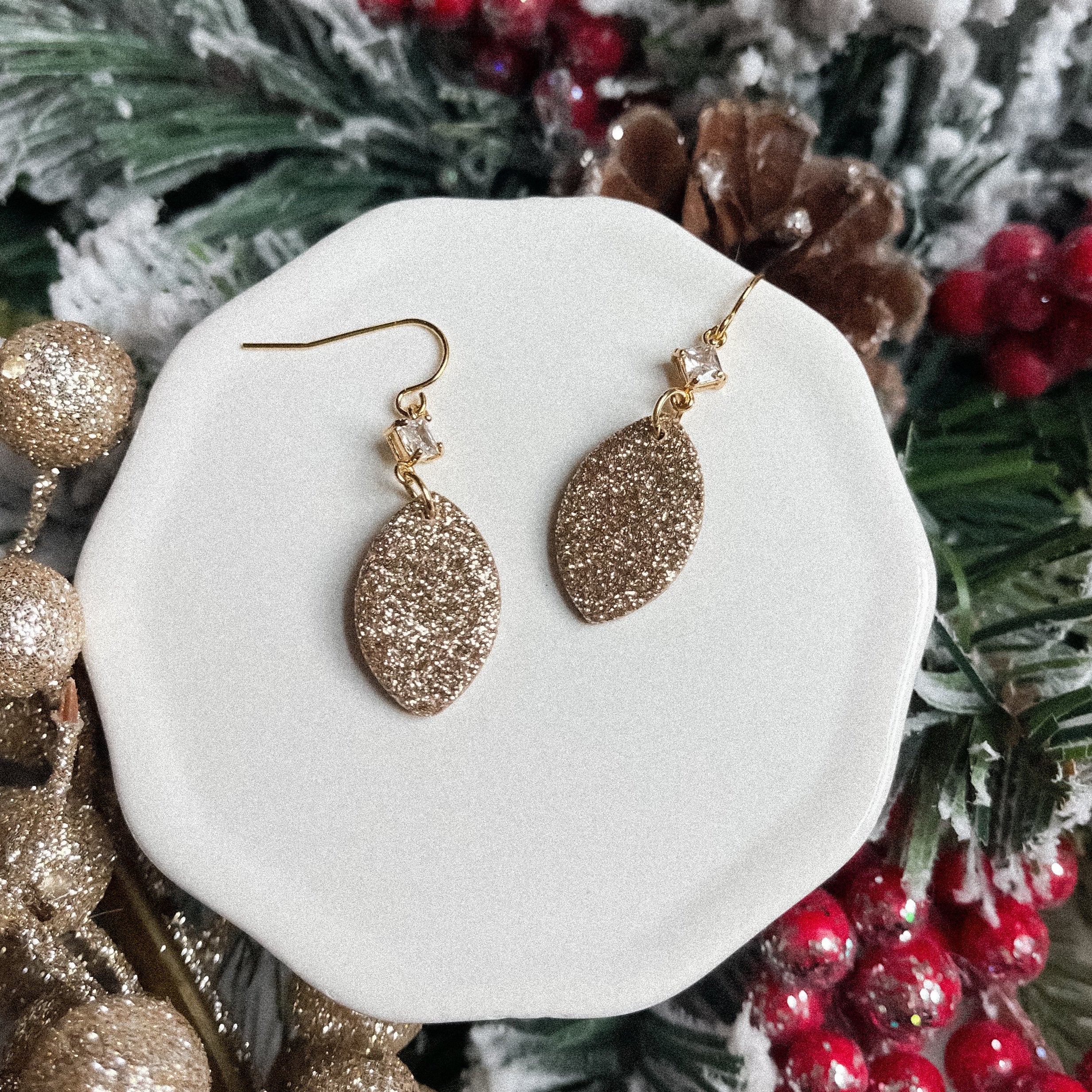 Sparkly Holiday Drop Earrings